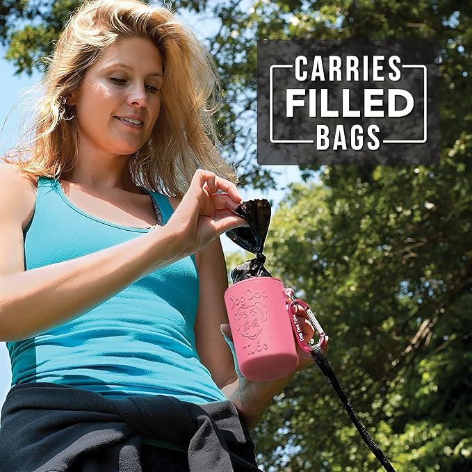 Dog Doo Tube Filled Dog Waste Bag Holders - Reusable Dog Poop Bag Tubes Designed to Keep in Odors and Germs