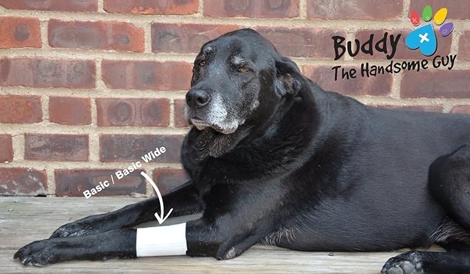 Basic Leg Bandages for Dogs, Cats and Other Pets First Aid Non-Adhesive Fur Friendly - Value 10 Pack (5 Standard, 5 Wide) by PawFlex (XXX-Small)