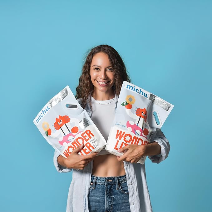 Tofu Cat Litter Natural Clumping Tofu Cat Litter 5.5lb/88oz 5 Scents (Watermelon + Wonder Litter, 2 Pack)