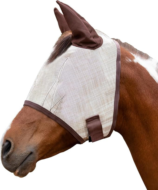 Kensington Signature Fly Mask w/Web Trim, Soft Mesh Ears & Forelock Opening Size: M-Small Horse Color: 500 - Desert Sand