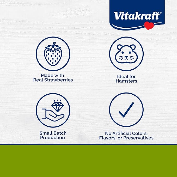 Vitakraft Drops Hamster Treat - Strawberry - Yogurt Treats for Hamsters Pink 5.3 Ounce (Pack of 1)