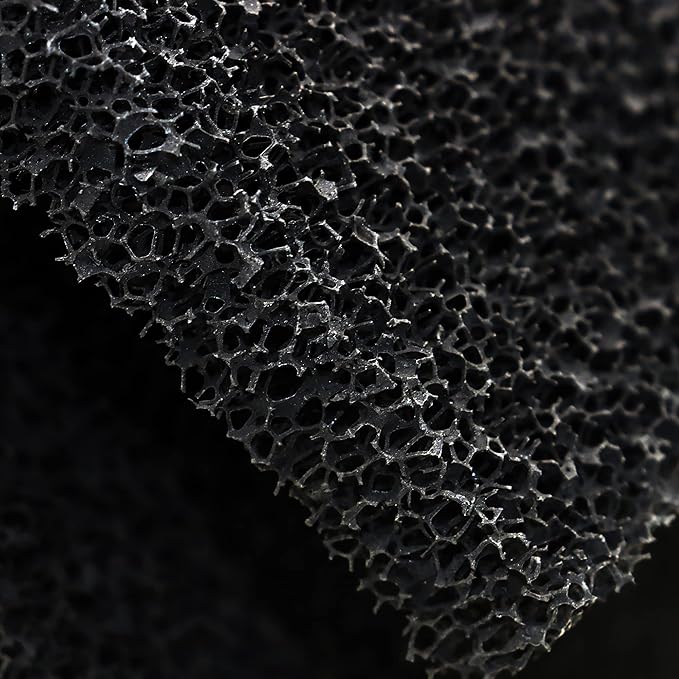 Cut to Fit Activated Carbon Filter Sponge – 2-Size Options (9.8"x9.8"x0.4" 3PC/36"x12"x0.4" 1PC) for Aquarium Fish Tank Canister Filters, Chemical & Mechanical Filtration (1)