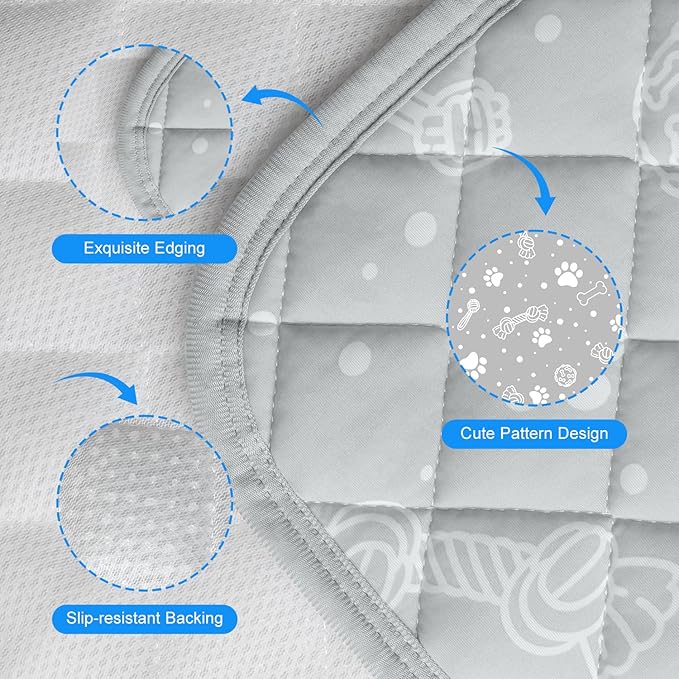 MH MYLUNE HOME Self Cooling Mat for Large Dog, 44”x32” Arc-Chill Cooling Fiber & Endothermic Color Changing Pet Cooling Pad, Foldable & Washable Non-Toxic Summer Pet Blanket