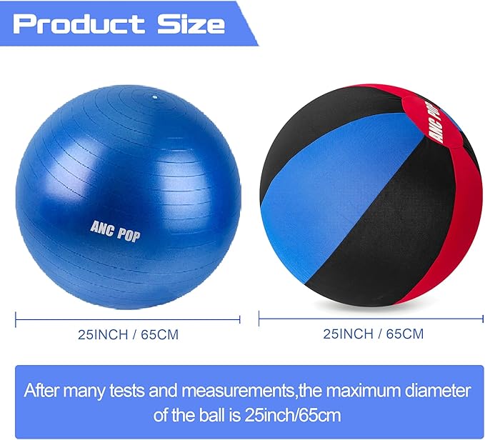 Herding Ball for Dogs Horse Ball& Cover 25" for Horses Large with Hand Pump for Play, Red and Blue and Black