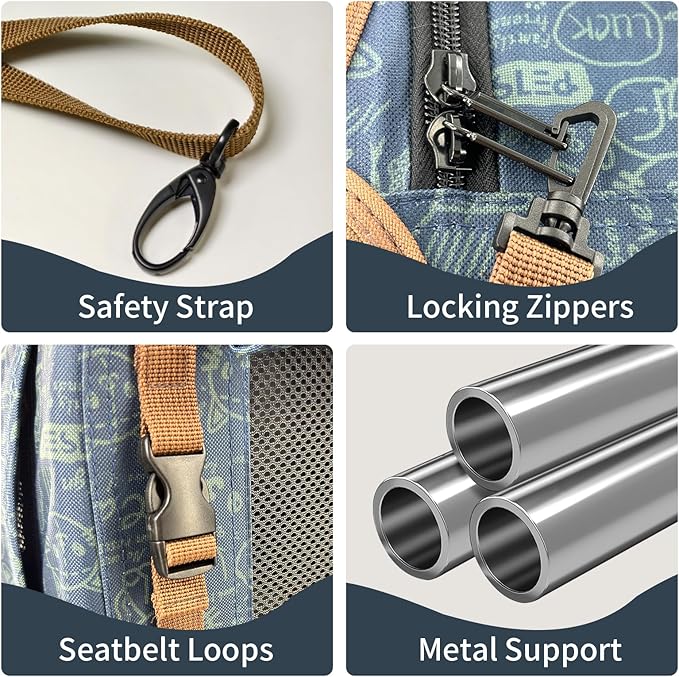 Extra Large Cat Carrier Soft Sided, Portable Small Dog Carrier for 2 Cats, 24"x16.5"x16" Car Travel Folding Comfortable Design, Navy