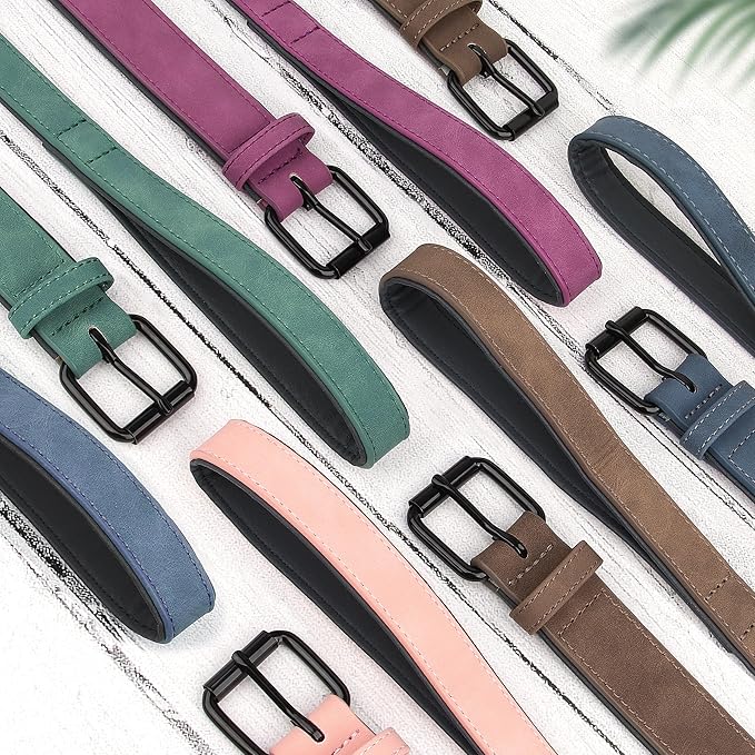 Didog Soft Padded Leather Dog Collar and Leash Set, Adjustable Dog Leash and Collar Set with Metal Buckle, Breathable Dog Collars with 4FT Leather Dog Leash for Small Medium Large Dogs, Brown, M