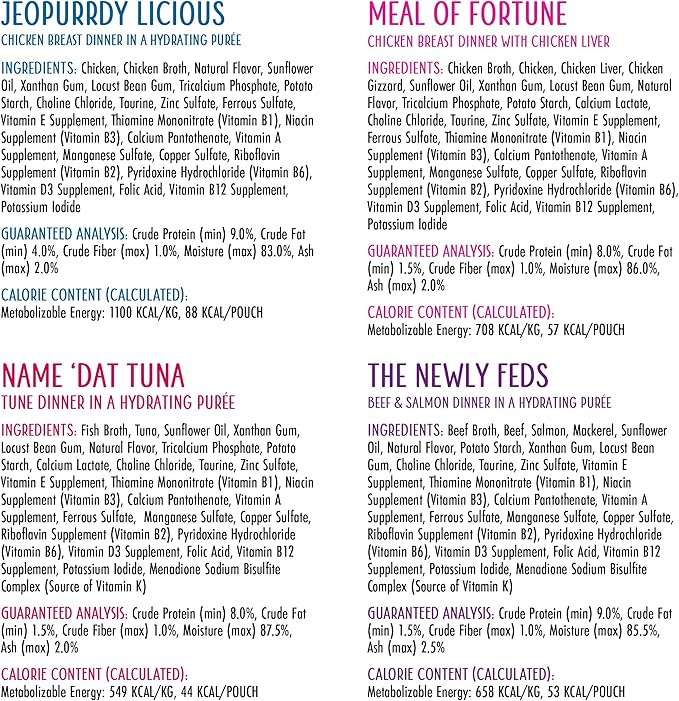 Weruva Slide N' Serve Paté Wet Cat Food, The Showcase Chowdown Variety Pack, 2.8oz Pouch, Pack of 16