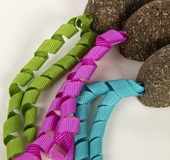 SmartyKat (3 Count) Magic Mice Compressed Catnip Ribbon Cat Toys - Green/Pink/Blue, 3 Count