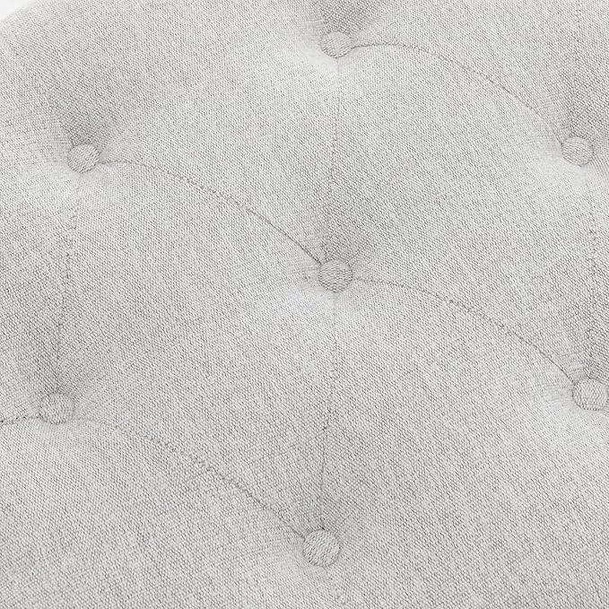 58’’ Storage Bench for Bedroom, Upholstered Button-Tufted Ottoman with Solid Wood Legs, Queen Size End of Bed Shoe Cabinet, Window Seat Foot Rest Stool for Entryway, Living Room (Silver)