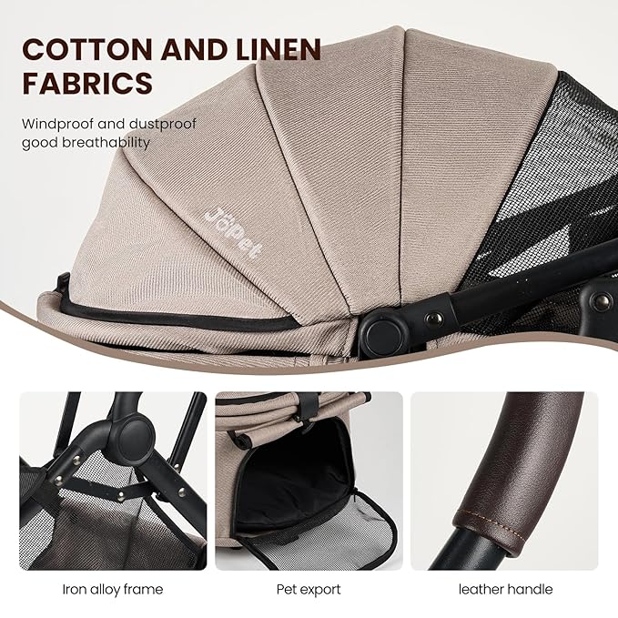 Pet Stroller for Small and medlium Dogs, Dog, Cat, Foldable carts, Carrier, One-Hand Automatic Folding, Puppy Stroller, Detachble Carrier (Nimbus Grey)