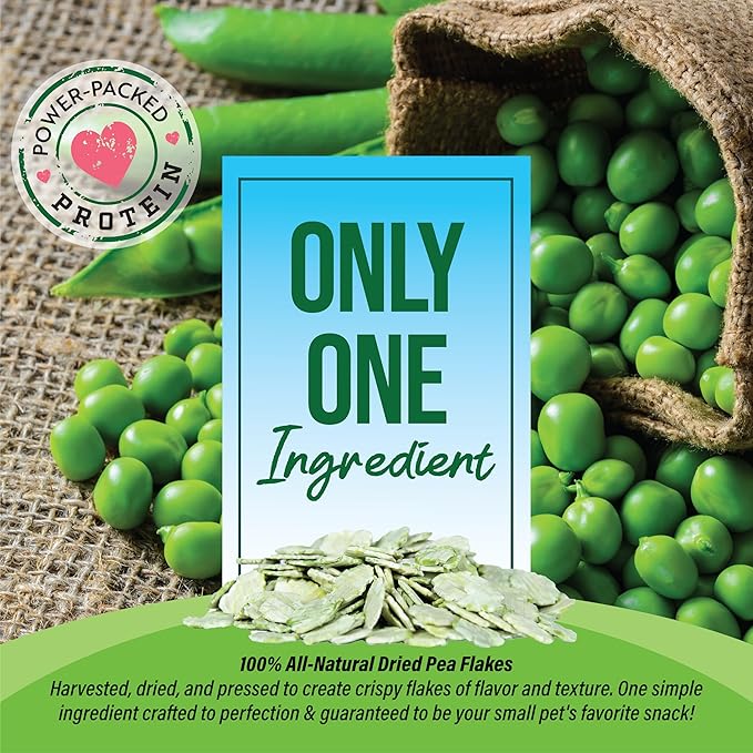 Small Pet Select - Pea Flakes, Treats for Rabbit Bunny, Guinea Pig, Chickens, Bunny, Hamster, and Other Small Pets, 1 lb