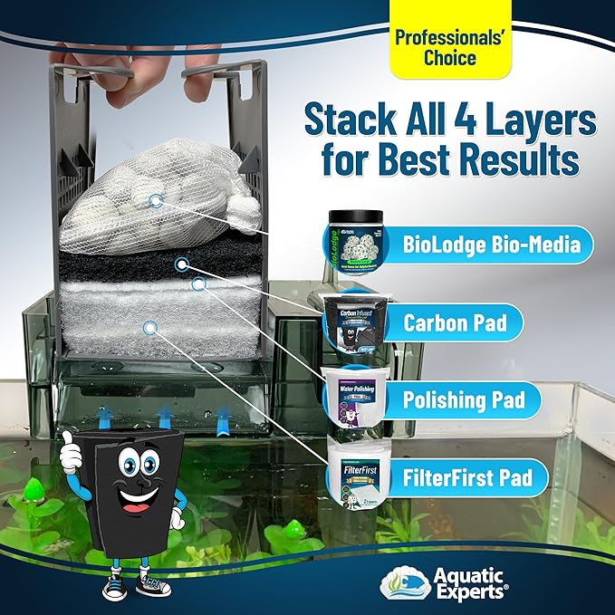 Aquarium Carbon Pad - Cut to Fit Carbon Infused Filter Pad Media for Crystal Clear Fish Tank and Ponds (24 Inch Width, 36 Inch Long)