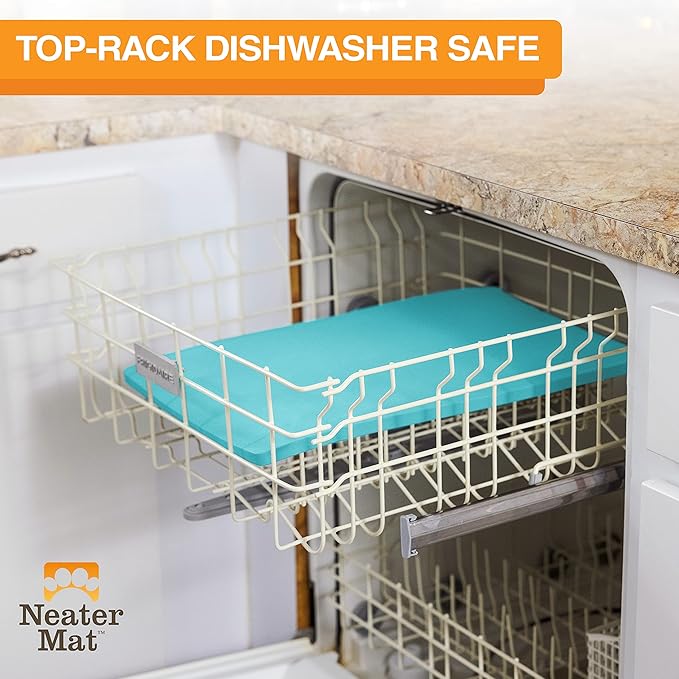 Neater Pet Brands Neater Mat Pet Mats for Food and Water, Waterproof Silicone Pet Mat with Raised Edge for Dogs or Cats