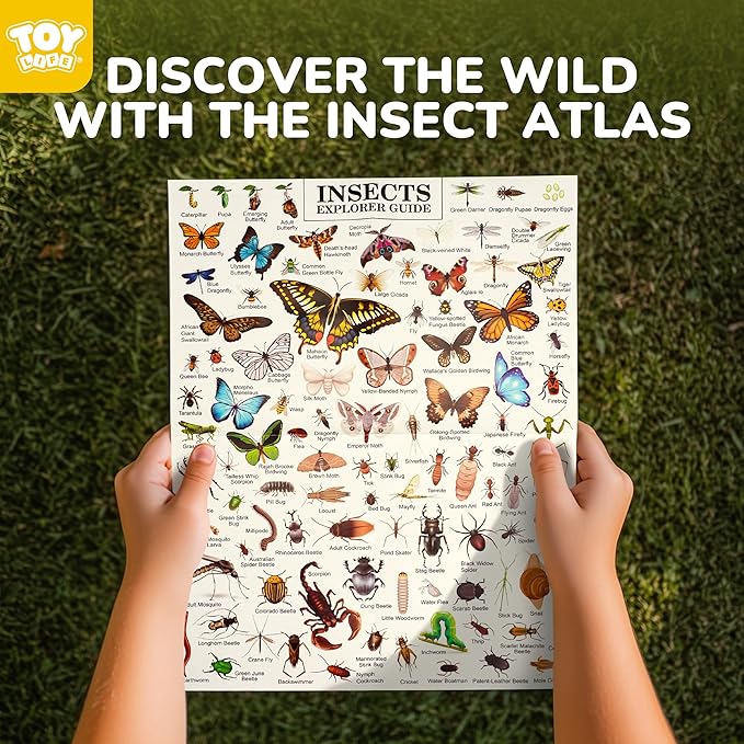 TOY Life Kids Explorer Bug Catcher Kit with Safari Costume, Binoculars Kids Outdoor Toys, Bug Toys, Butterfly Net, Camping Set Outdoor Activities Adventure Kit Nature Exploration Gifts Kid Ages 3-12