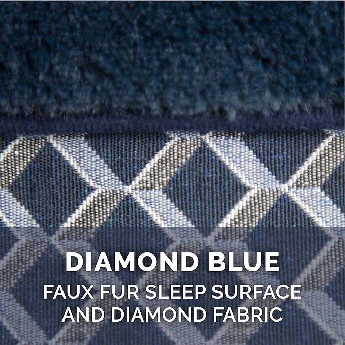 Furhaven Memory Foam Dog Bed for Medium/Small Dogs w/ Removable Bolsters & Washable Cover, For Dogs Up to 35 lbs - Plush & Woven Decor Comfy Couch Sofa - Diamond Blue, Medium