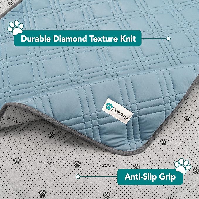 PetAmi Waterproof Cooling Mat for Dog, Premium Pet Cooling Blanket for Bed Crate, Anti Slip Indoor Dog Cool Pad for Sleeping, Q-MAX Small Medium Sofa Couch Cover Mat for Cat, Light Blue, 29x40