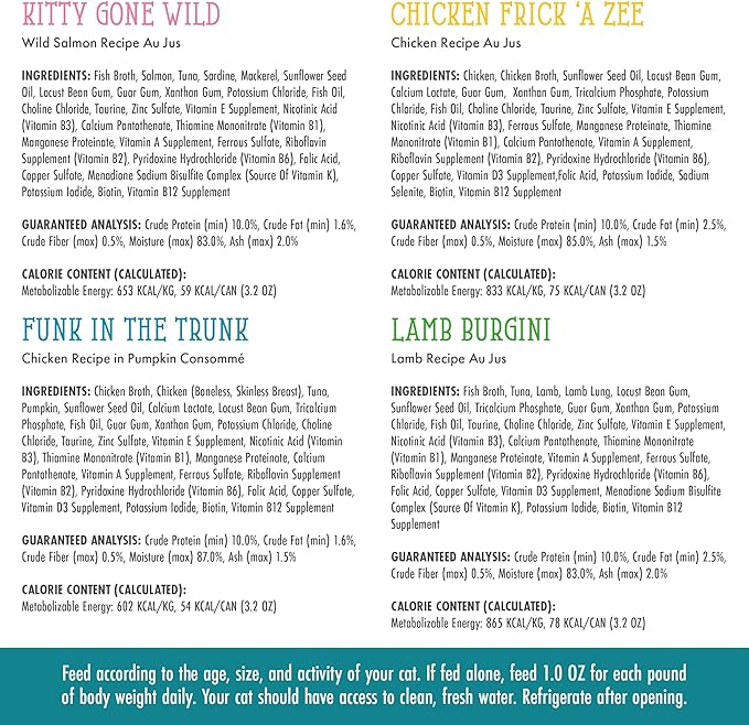 Weruva Cats in The Kitchen, Kitchen Cuties Variety Pack, Wet Cat Food, 3.2oz Can (Pack of 12)