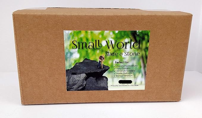 Natural Slate Stone 5 to 7 Inches - USA Sourced and Packaged for Aquascaping Aquariums, Terrariums, Paludariums, Reptile Enclosures, and Gardens (10lbs)