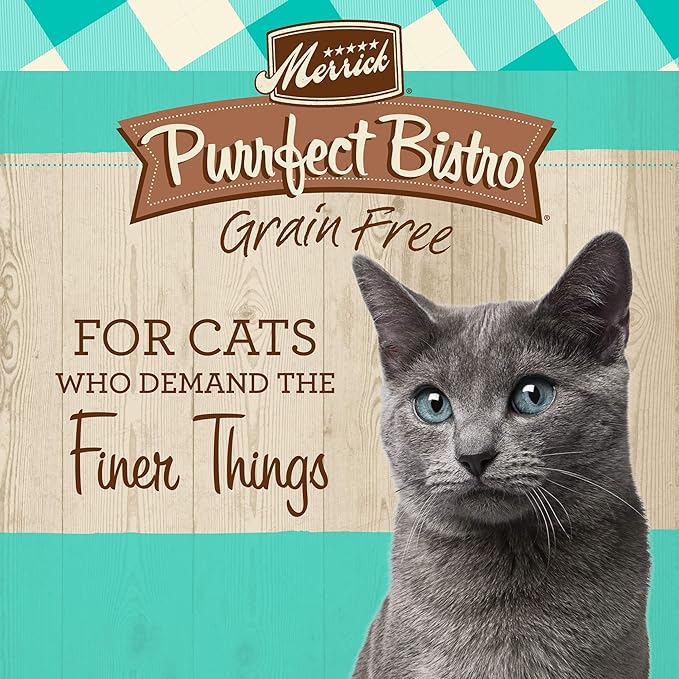 Merrick Purrfect Bistro Grain Free Natural Dry Cat Food For Adult Cats, Real Salmon And Sweet Potato Recipe - 4 lb. Bag