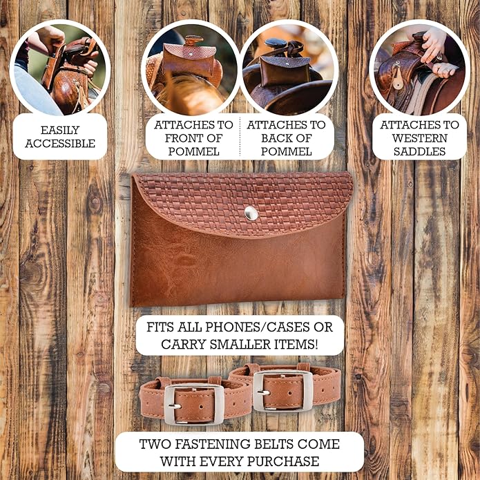Saddle Pommel Bag - Phone Holder & Equestrian Gift for Women, Horse Tack Essentials