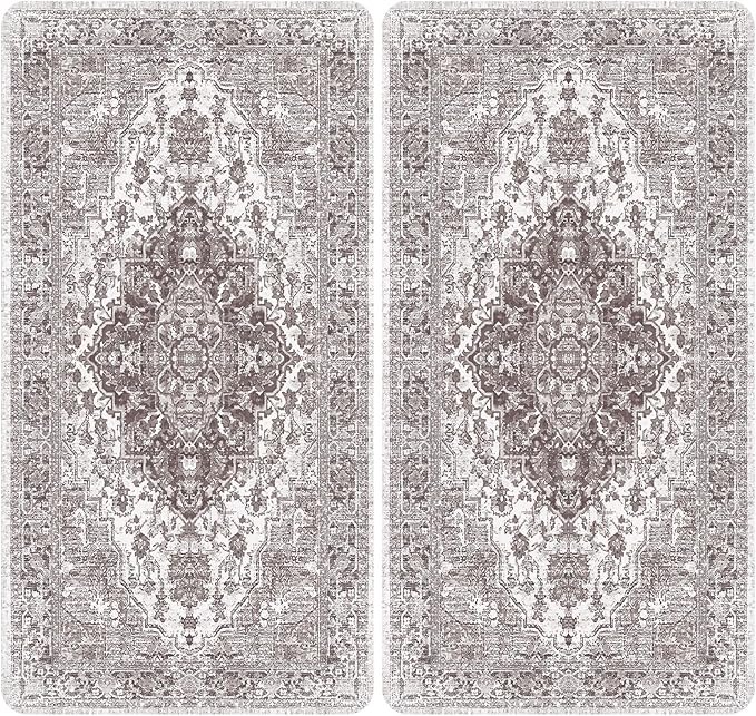 nunubaby 4PACK Washable Pee Pads for Dogs, Stylish, Non-Slip and Leak-Proof Pee Pads. Reusable Potty Pads for Dogs for Crates and Floors.(Brown/Geo, 24" x48")