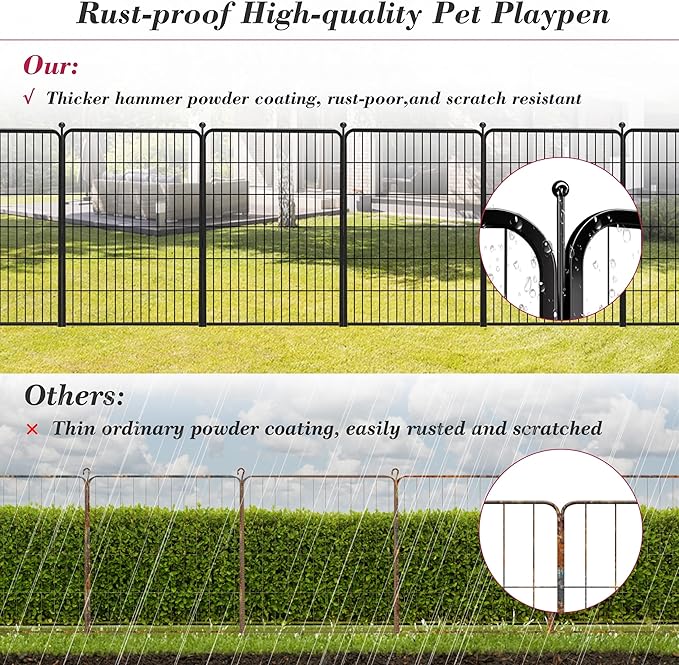 Dog Playpen 40 inch 20 Panels Indoor Outdoor Dog Pen for Large/Medium/Small Dogs Heavy Duty Metal Dog Fence Outdoor for Yard, Puppy Playpen with Door Portable Pet Fence for RV Camping Yard