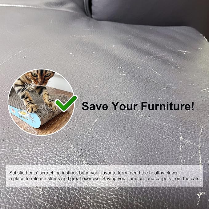 TTCAT Cat Scratching Pad, 2 Pack Corrugated Cat Scratcher Cardboard, Bone Type Durable Cat Scratching Board Reversible with Catnip for Furniture Protection…