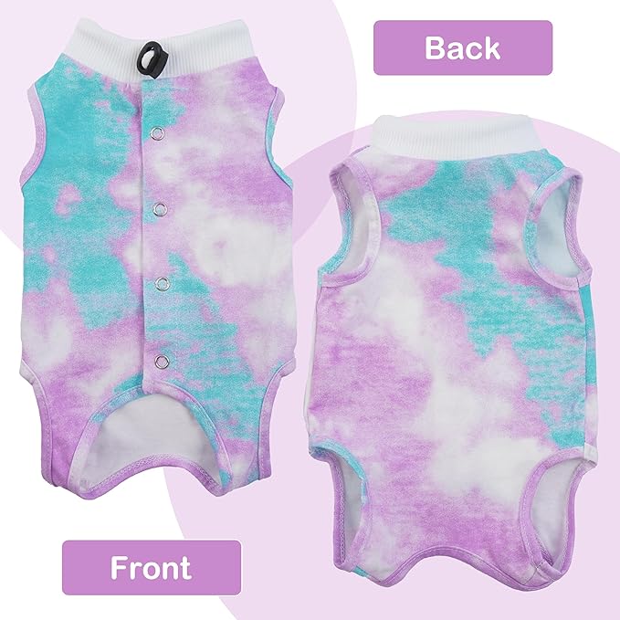 PUMYPOREITY Cat Recovery Suit, Cat Surgery Recovery Suit Female, Cat Spay Recovery Suit, Alternative to Cone of Shame, Cat Surgical Recovery Suit for Skin Diseases and Abdominal Wound, Purple, S
