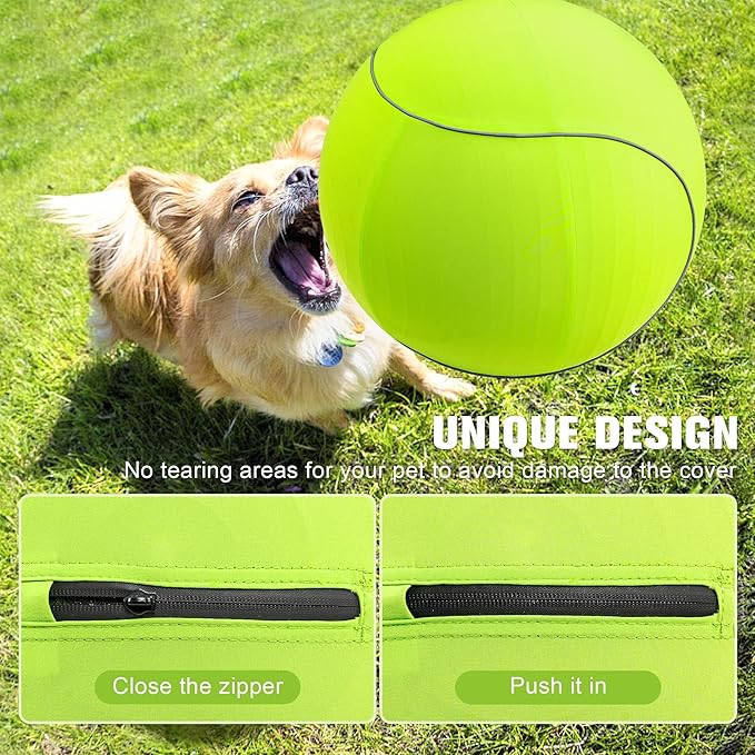 Herding Ball for Dogs & Horses - 20" with Cover Large Green Ball with Pump