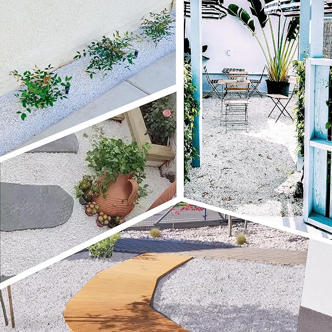 45lb White Cactus Pea Gravel Rocks,1/4 Inch Pebbles for Indoor Plants, Natural Succulent Rock and River Rocks Decorative for Aquariums, Vases, Outdoor Gardening, Top Dressing for Potted Plants