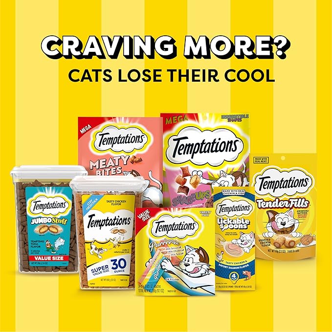 Temptations Creamy Puree Squeezable Lickable Wet Cat Treats with Salmon, 0.42 oz. Tubes, 16 Count