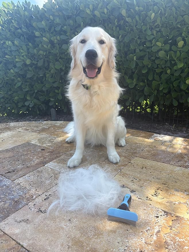 Large Pet Grooming Brush - Deshedding Dematting Tool, Undercoat Deshedding for Dogs & Cats, Extra-Wide and Curved Grooming Brush & Deshedder Comb for Long Hair, Reduces Shedding