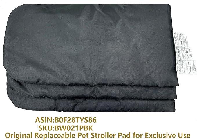 ROODO Pet Stroller Inner Pad for Exclusive Use,Original,Replaceable,Easy to Clean,Set of 3 pc(Black)