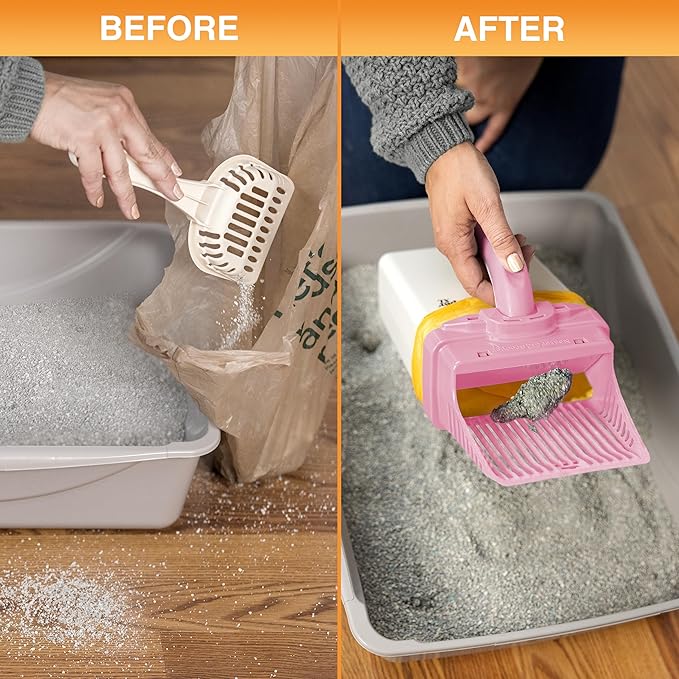 Neater Pet Brands Neater Scooper XL Cat Litter Scoop, 15 Refill Bags – Extra-Large Capacity Mess-Free Cat Litter Scooper with Bag for Large & Multiple Cats, Spill-Proof Litter Box Scooper with Holder