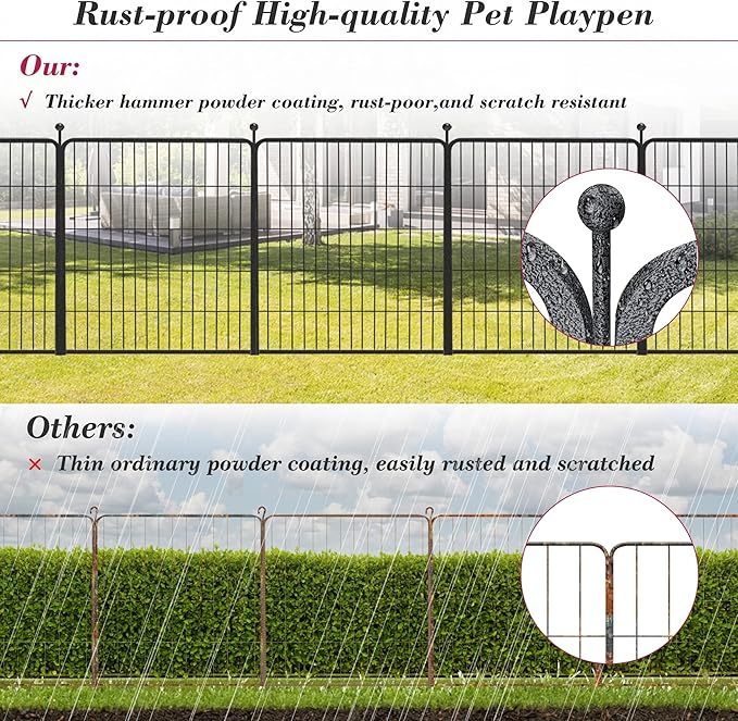 Dog Playpen 32 inch 40 Panels Indoor Outdoor Dog Pen for Medium/Small Dogs Heavy Duty Metal Dog Fence Outdoor for Yard, Puppy Playpen with Door Portable Pet Fence for RV Camping Yard