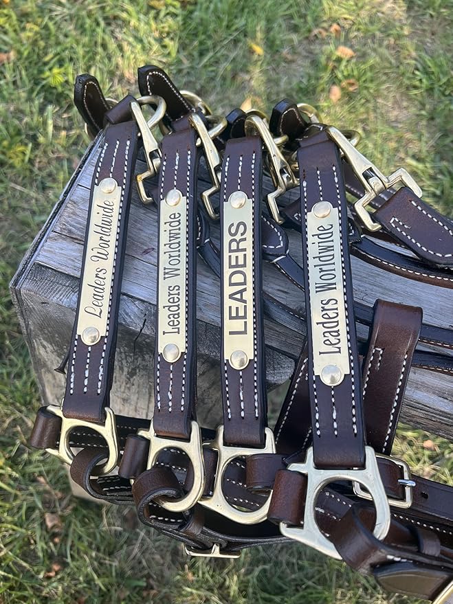 Leaders Leather Halter for Horses with Customized Engraved Name Plate Option Halter for Horse