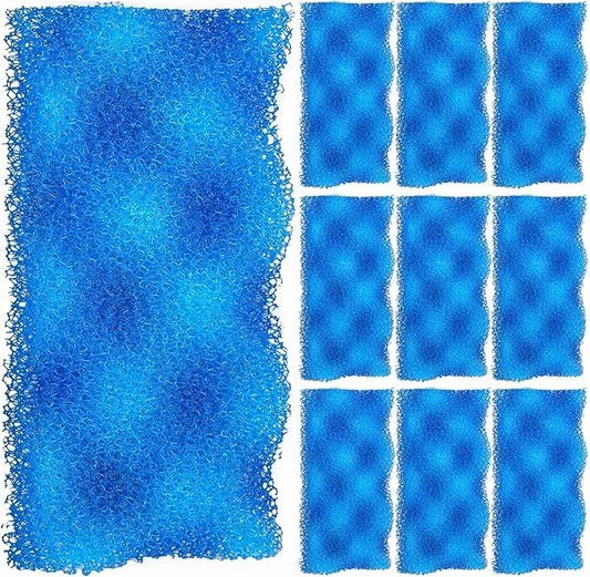 Maxcheck 10 Pack Compatible with 106/107 Blue Bio Sponge Value, Replacement Filter Media Sponge Pads for Aquarium