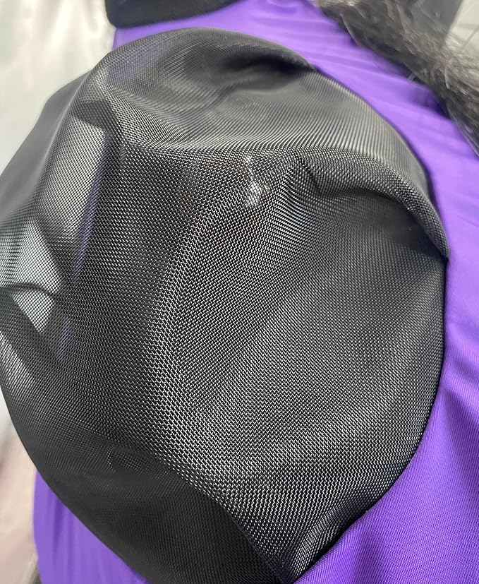 Horse Mesh Fly Mask with Ears, Soft Lycra Mesh Mask Anti-UV with Ears Violet, Full