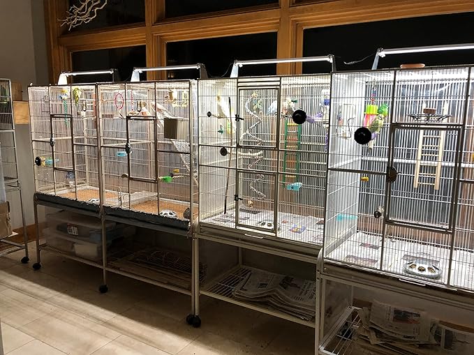 HappyBird Lightning (A Divison of M&M Cage) 24" LED linkable Light bar Without Power Source for Multiple Bird Breeder Cages, Full Spectrum LED. Will NOT Run ON ITS OWN (Single)