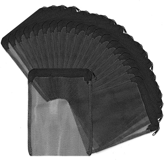 20PCS Aquarium Filter Media Bags for Aquarium with Zipper, Fine Mesh Bag Reusable Strong Polyester for Activated Carbon, Bio Filter Balls, Ceramic Rings, Filter Stones 7.8" x 5.9"