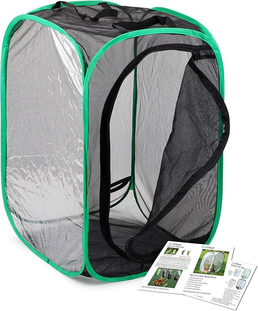 RESTCLOUD Insect and Butterfly Habitat Cage Terrarium Pop-up 23.6 Inches Tall