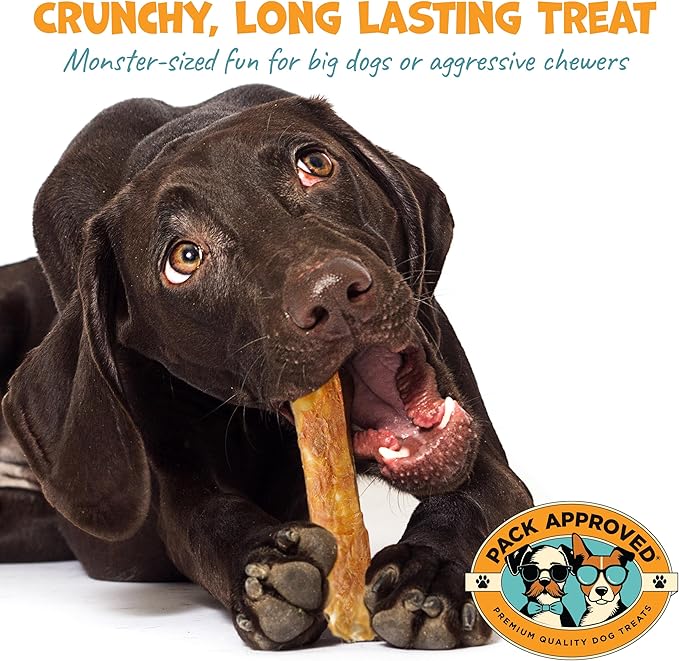 Chicken Wrapped Rawhide Beef Sticks - Long Lasting Chews for Aggressive Chewers - Treats for Large Dogs - XL (Pack of 2)