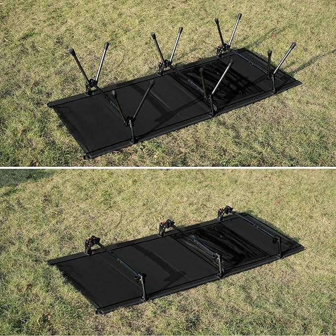 ONETIGRIS SUPRANUBIS Camping Cot, Height Adjustable with Cot Leg Extenders, Strong Support 330lbs, Lightweight Comfortable Folding Bed for Camping, Hiking, Travel, Truck, Beach, Office Nap