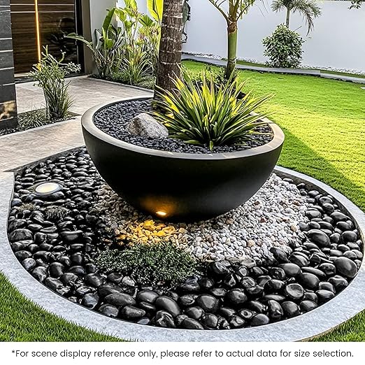 SIDONG 10 lbs Black River Rocks, 1.5-2.5 Inches Polished Pebbles for Indoor Plants, Aquarium Rocks Used in Fish Tank, Decorative Stones for Plants, Vases, Home Décor, Crafting, Garden Landscaping