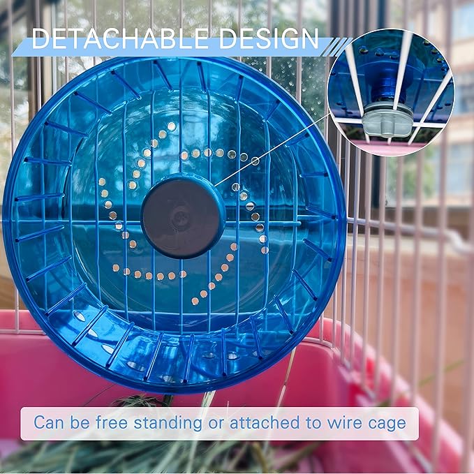 Petest Hamster Exercise Wheel, Silent Spinner Hamster Running Wheels, Diameter 8.3 inch, Blue