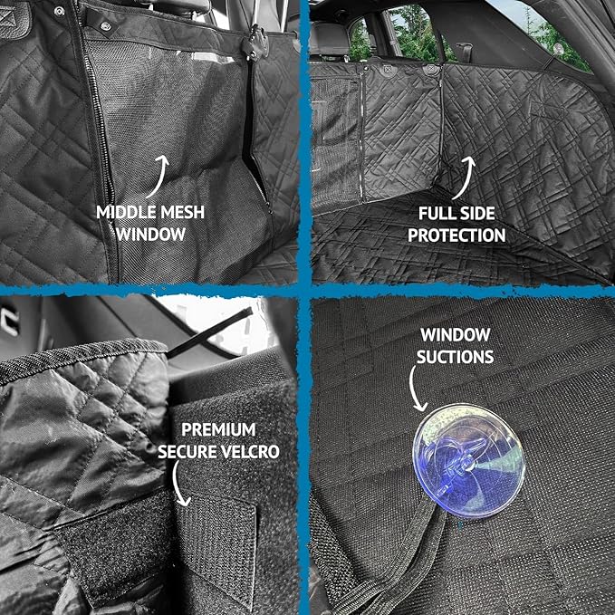 Bulldogology Cargo Liner for SUV - Heavy Duty Pet Trunk Liner Cargo Cover - Waterproof Cargo Cover for Dogs Hair, Muddy Paws - Protector Cargo Mats for Back of SUV (X-Large, Black)