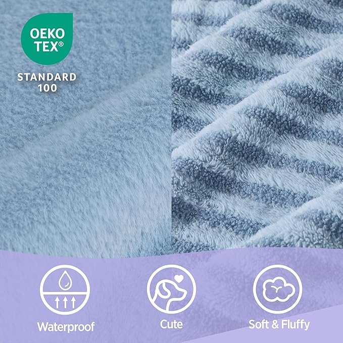 LE SURE Cute Dog Bed for Small Dogs, Orthopedic Waterproof Small Pet Beds with Sides, Non-Slip Bottom and Egg-Crate Foam Puppy Couch Sofa with Washable Removable Cover, Blue