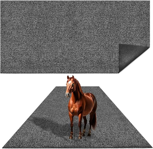LILXIU 4x6 Ft Horse Stall Mat 6mm Thick Stable Mat for Horses Durable Tear Resistant Polyester with TPE Rubber Backing Moisture Absorbent Easy to Clean for Stables Barns Kennels Garages