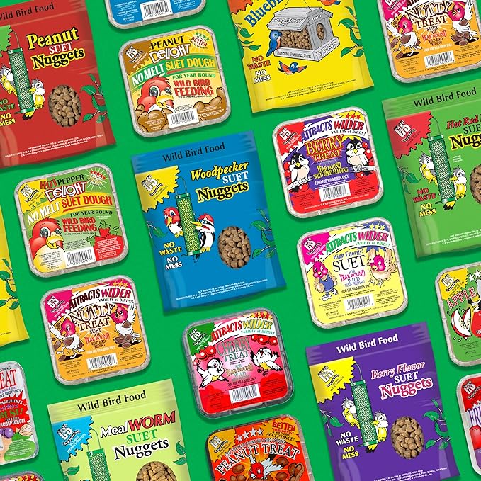 C&S Sunflower Suet Nuggets, Suet Nuggets for Wild Birds, 8 Lbs